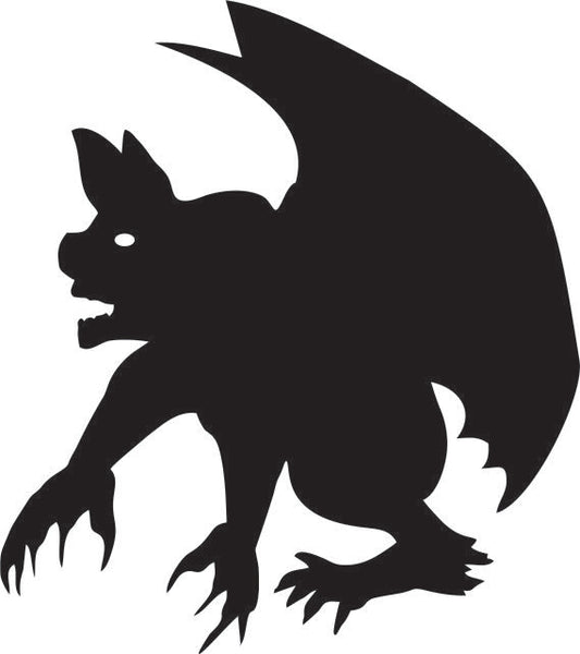 Gargoyle Silhouette Laser Cut Appliques (Direction: left, Size: 10"H)