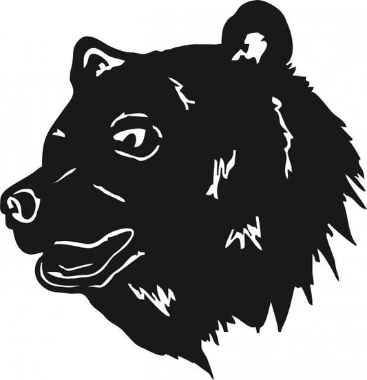 Bear Head Laser Cut Appliques (Size: 8"H, Direction: facing left)