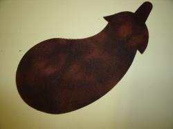 Eggplant/Squash Laser Cut Appliques (Color: Brown  , Size: With FUSIBLE- 4"W, Direction: Facing left)