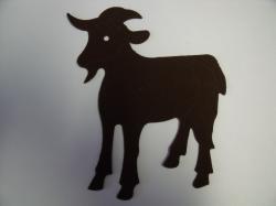 Goat laser Cut Appliques (Size: 4"H, Color: Brown  , Direction: Facing left)