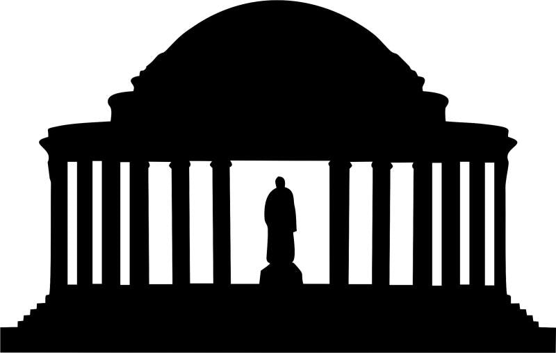 Jefferson Memorial Silhouette Laser Cut Appliques (Size: 9'H)