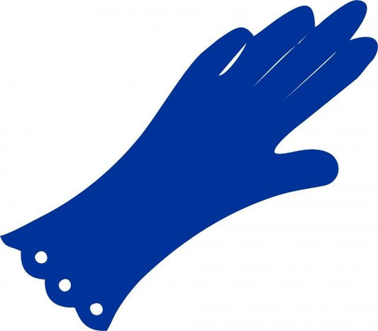 Glove Laser Cut Appliques (Color: Blue  , Size: with FUSIBLE - 6"H)