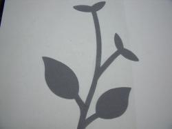 Flower Stem w/Leaf Large Laser Cut Appliques (Size: normal, Color: Gray )