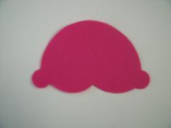 Ice Cream Scoop Laser Cut Appliques (Size: With FUSIBLE- 5"W, Color: Hot Pink )