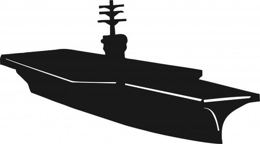 Aircraft Carrier Silhouette Laser Cut Appliques (Size: with FUSIBLE - 9"W, Direction: facing right)