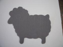Easter Lamb Laser Cut Appliques (Size: 4"W, Color: Gray , Direction: Facing left)