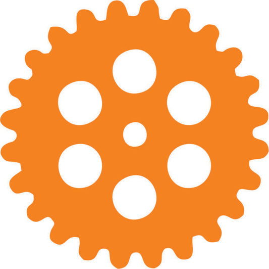 Gear #1 Silhouette Laser Cut Appliques (Color: Orange, Size: 4')