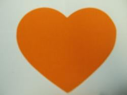 Heart Laser  Cut Appliques (Size: 6"W, Color: Orange)