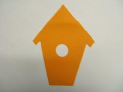 Birdhouse Laser Cut Appliques (Size: 5"H, Color: Orange )