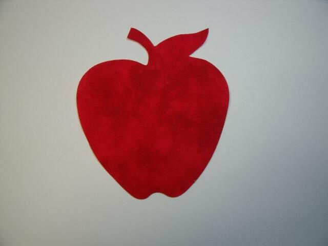 Apple Laser Cut Appliques (Size: 4"H, Color: Tonal - Red)
