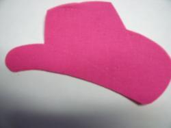Cowboy Hat Laser Cut Appliques (Size: 5"W, Color: Hot Pink , Direction: Facing left)