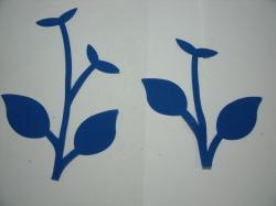 Flower Stem w/Leaf Laser Cut Applique Sets (Size: with FUSIBLE , Color: Blue )