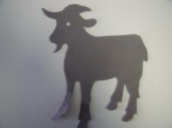 Goat laser Cut Appliques (Size: 4"H, Color: Gray  , Direction: Facing left)