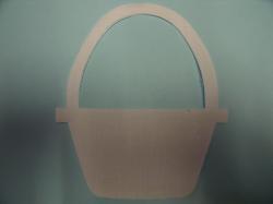 Basket Laser Cut Appliques (Size: 5"H, Color: White  )