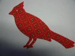 Christmas Cardinal  Laser Cut Appliques (Size: 4"H, Color: Red Holly, Direction: Facing right)