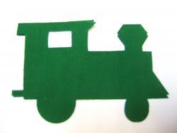 Christmas Train Locomotive Laser Cut Appliques (Size: with FUSIBLE - 5"H, Color: Green , Direction: Facing right)