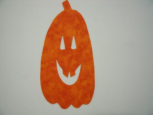 Jack O' Lantern Tall Laser Cut Appliques (Size: 5"H, Color: Tonal - Orange )