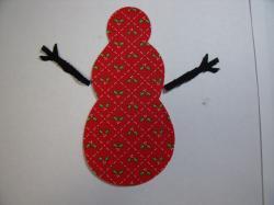 Christmas Snowman Laser Cut Appliques (Size: 4"H, Color: Red  )