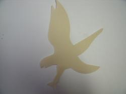 Eagle Laser Cut Appliques (Size: with FUSIBLE - 5"W, Color: Tan  , Direction: Facing left)