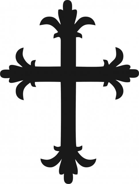 Cross #8 Silhouette Laser Cut Appliques (Size: 10"H, Color: Black)