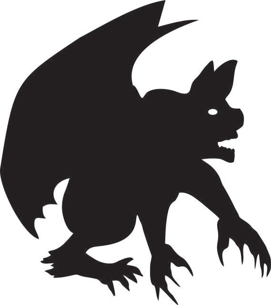 Gargoyle Silhouette Laser Cut Appliques (Direction: right, Size: 10"H)