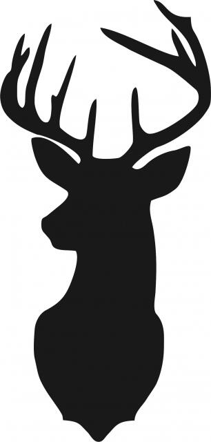 Deer Head #2 Laser Cut Appliques (Size: 9"H, Direction: head turned left)