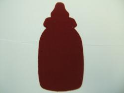 Baby Bottle Laser Cut Appliques (Size: 4"H, Color: Red )