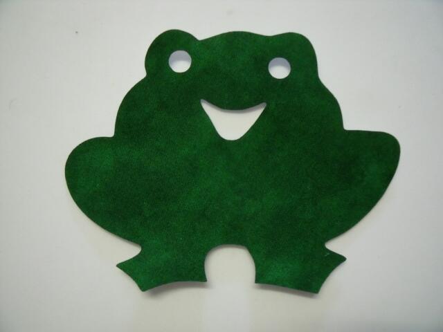 Frog 'Happy' Laser Cut Appliques (Size: 4"W, Color: Tonal - Evergreen)