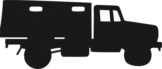 Truck Silhouette Laser Cut Appliques (Size: with FUSIBLE - 10"W, Direction: facing right)