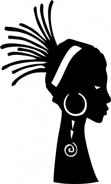 African Woman - Adaeze Silhouette Laser Cut Appliques (Size: 8"H, Direction: facing right)