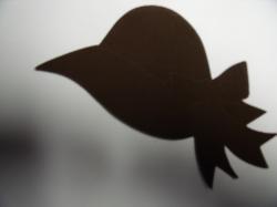 Hat / Sunbonnet Laser Cut Appliques (Size: with FUSIBLE - 6"W, Color: Brown , Direction: Facing right)