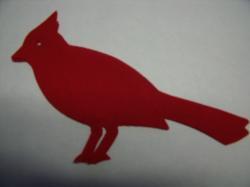 Cardinal  Laser Cut Appliques (Color: Red , Size: 4”H, Direction: Facing right)