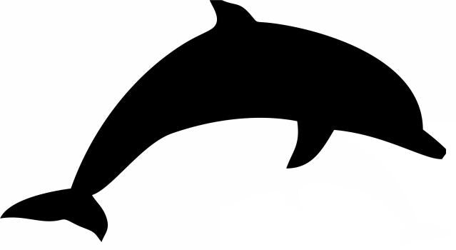 Dolphin Silhouette Laser Cut Appliques (Direction: right, Size: 10"H)