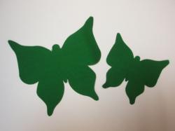 Butterfly Set Laser Cut Appliques (Size: 1 Small & 1 Large, Color: Green )