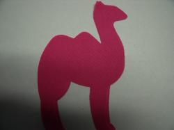 Camel Laser  Cut Appliques (Size: 4"H, Color: Hot Pink , Direction: Facing left)