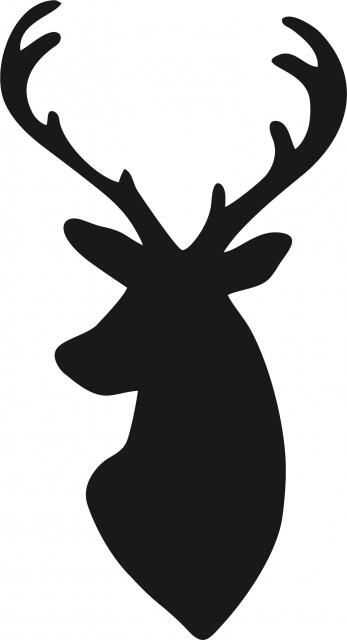 Deer Head #1 Silhouette Laser Cut Appliques (Size: 10"H, Direction: head turned left)