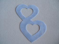 Double Nested Heart Laser Cut Appliques (Size: 6"H, Color: Tonal - Pastel Blue)