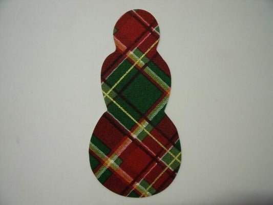 Christmas Snowman Laser Cut Appliques (Size: 4"H, Color: Red & Green Plaid)