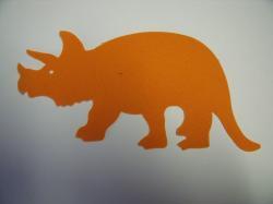 Dinosaur - Triceratops Laser Cut Appliques (Size: 5"W, Color: Orange , Direction: Facing right)
