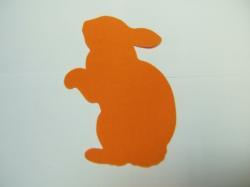 Easter Rabbit Laser Cut Appliques (Size: 5"H, Color: Orange , Direction: Facing right)