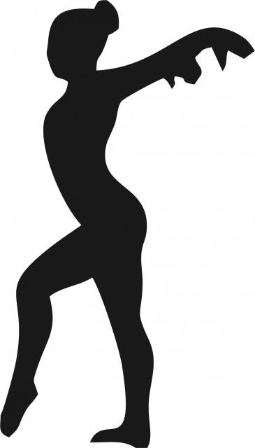 Gymnast Silhouette Laser Cut Appliques (Size: 9"H, Direction: facing left)