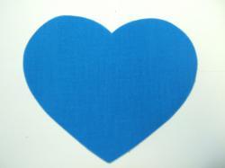 Heart Laser  Cut Appliques (Size: with FUSIBLE - 6"W, Color: Blue)