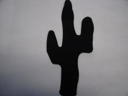 Cactus Laser Cut Appliques (Size: with FUSIBLE - 5"H, Color: Black  )