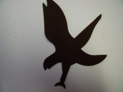 Eagle Laser Cut Appliques (Size: with FUSIBLE - 6"W, Color: Brown  , Direction: Facing right)