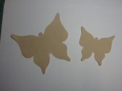 Butterfly Set Laser Cut Appliques (Size: 1 Medium & 1 Extra Large, Color: Tan/Beige )