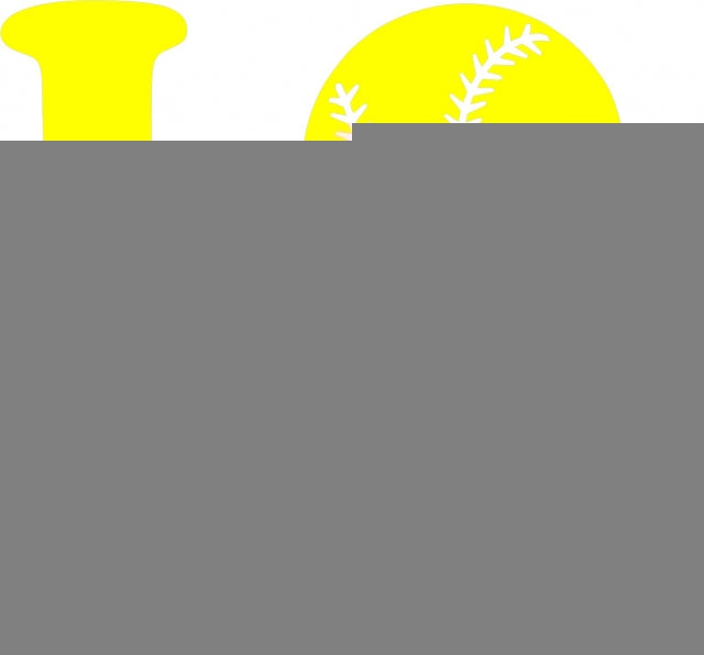 KIT - LOVE - Baseball Laser Cut Silhouettes (Size: WITH fusible - 3"H, Color: Yellow)