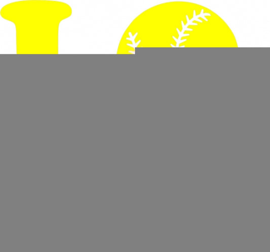 KIT - LOVE - Baseball Laser Cut Silhouettes (Size: WITH fusible - 3"H, Color: Yellow)