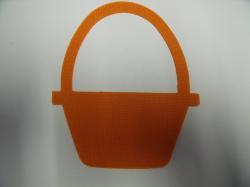 Basket Laser Cut Appliques (Size: with FUSIBLE - 5"H, Color: Orange  )