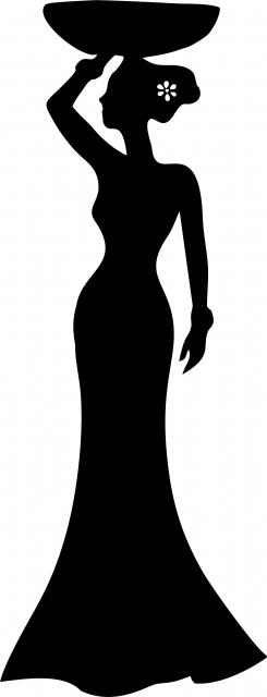 African Woman - Zuri Silhouette Laser Cut Appliques (Size: WITH Backing - 10"H, Direction: facing left)