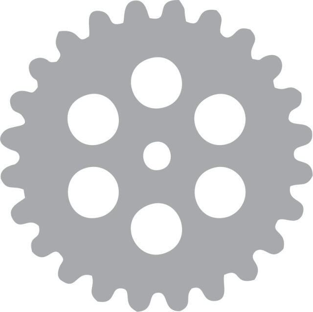 Gear #5 Silhouette Laser Cut Appliques (Color: Gray, Size: with FUSIBLE - 10")